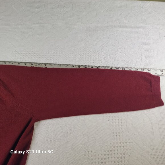 Banana Republic sweater 100%‎ merino wool men's size XL burgundy wine diamonds - Picture 6 of 10